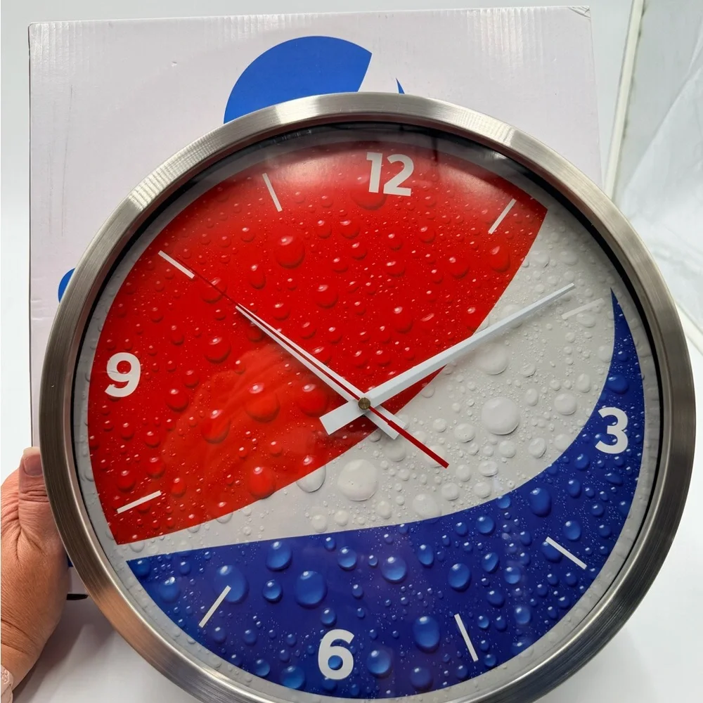 Pepsi Red, White & Blue Logo Wall 14” Clock